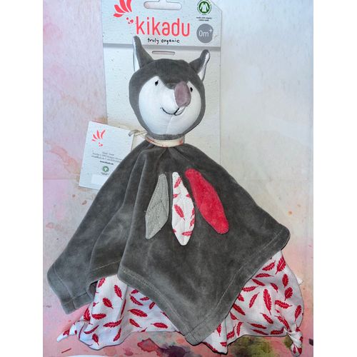 Doudou Renard Bio Kikadu Gris Peluche Bébé 