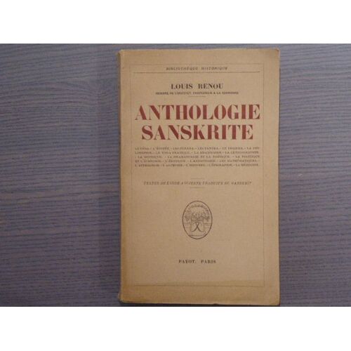 Anthologie Sanskrite. Textes De L'inde A