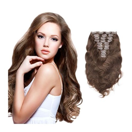Kit Extensions À Clips Ondulés Indien 220 Gr 50 Cm Remy Hair Xxl