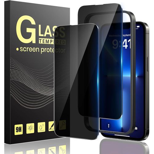 CAUC-Verre Trempé Anti-Espion pour iPhone 13 Pro Max 6,7 Pouces, Vitre Protection pour iPhone 13 Pro Max écran Protege Kit Outil d'Installation Facile, [Sans Bulles][9H Dureté][Facile à Installer]