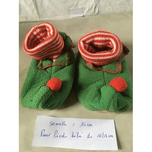 Chaussons Bébé Lutin De Noel Pour Pied De 12/13 Cm - 16