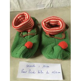 Chaussons Bébé Lutin De Noel Pour Pied De 12/13 Cm