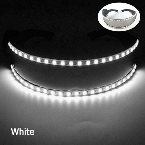 Lunettes De Cosplay Futuristes Et Brillantes Pour Homme Et Femme,Accessoire De Spectacle De Danse,Cyberpunk,Led - Type A02 White