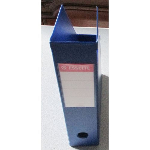 Boite De Rangement/Porte Revue Esselte - Pvc Bleu - 24x31.5x6.5cm - Dos 7cm Avec Porte Étiquette Transparent Garni D'un Étiquette Vierge Esselte