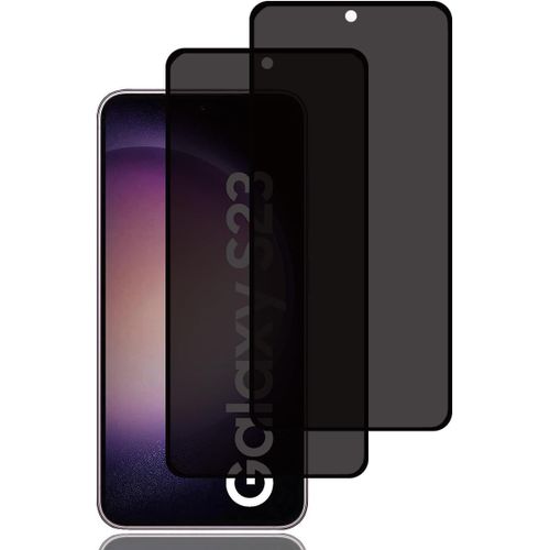 CAUC-Verre Trempé Anti-Espion pour Samsung Galaxy S23 [2 Pièces], Protection D'écran Anti-Espion, Compatible ID d'Empreinte Digitale, 9H Dureté, Anti-Rayures, Film en Verre Trempé pour Galaxy S23 5G