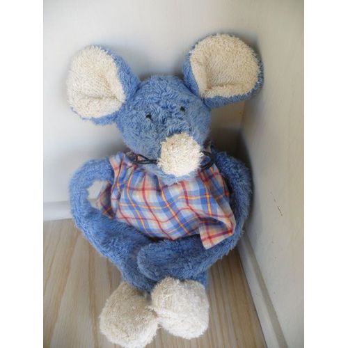 Boite À Musique Souris Éponge Bleue Tablier Écossais De Chez Kruse