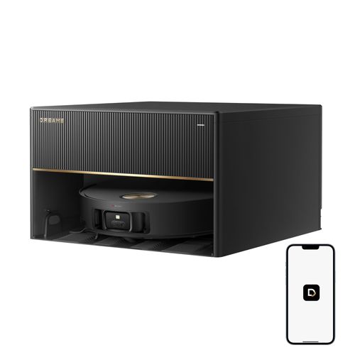 DREAME X50 Master Aspirateur Robot avec base compacte 24,9 cm, base 8 en 1, système de franchissement d'obstacles performant, système d'évitement d'obstacles basé sur l'IA, 20 000 Pa, brosse démêlante