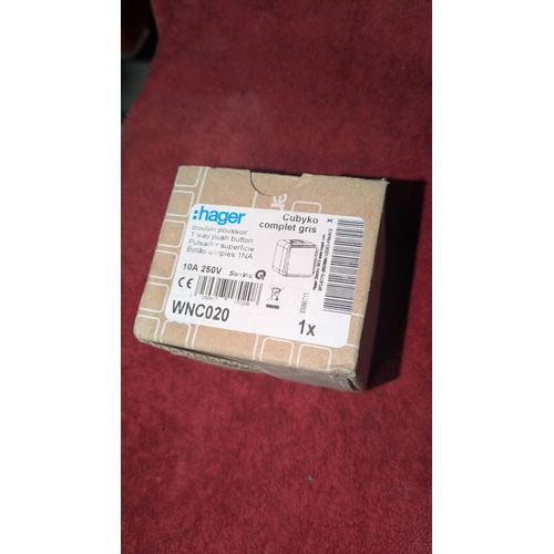 bouton Poussoir, Cubyko, Complet, saillie, Gris -