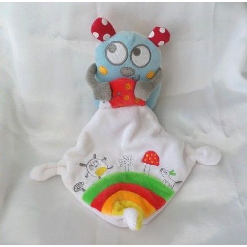 Doudou Peluche Coccinelle Mouchoir Champignon Rouge Bleu Blanc Pommette