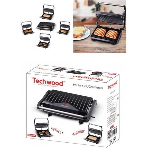 APPAREIL Grill Viande / Panini / Bac re?cupe?rateur de graisse Plaque anti-adhe?sive 750W Haute qualité