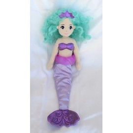 Poupée Doudou Peluche Alexa La Sirène Pêche Violet Aurora