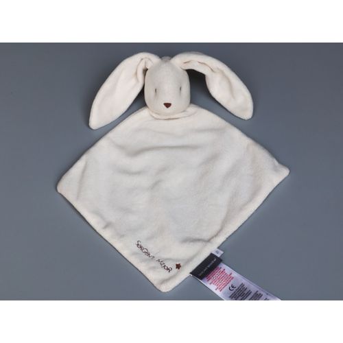 Doudou Lapin Plat Blanc Beige Sergent Major