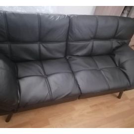 Costway Canapé Lit Convertible, Dossier Réglable 42 Positions, 2 Coussins Inclus. - 1 Place Beige