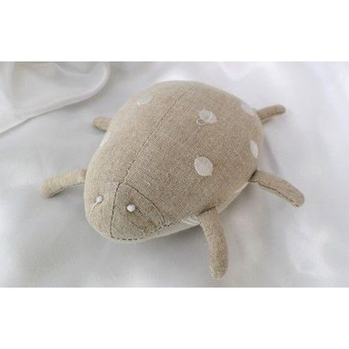 Doudou Peluche Coccinelle Beige Pois Rayures Blanc Jardin D'ulysse