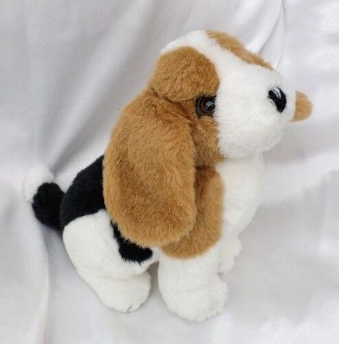 Doudou Peluche Chien Assis Blanc Marron Noir Playkers