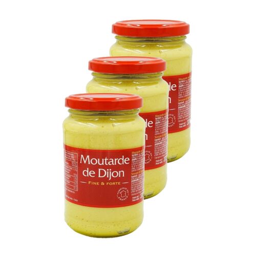 Lot 3x Moutarde Forte De Dijon - Pot 370g