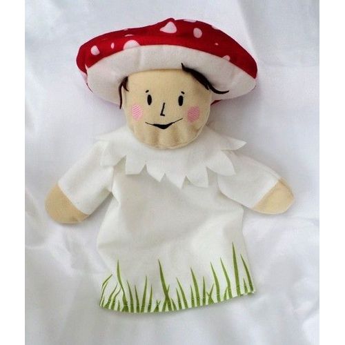 Doudou Peluche Plat Marionnette Champignon Bonhomme Blanc Et Rouge Ikea