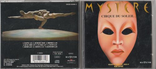 Cd Le Cirque Du Soleil - Mystère - Musique De Rene Dupère - Egypte - Rumeurs- Kuna Sobé - -En Ville - Ulyssr -Rondo -Carmena - Kalimando - Rca Victor 1994 Canada