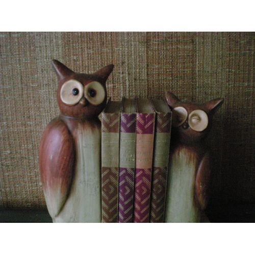 serre livres, céramique, forme de chouette