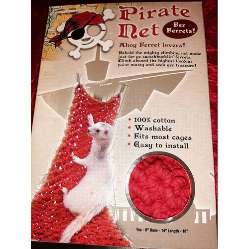 Hamac Pirate Net Pour Furet 100% Coton Rouge