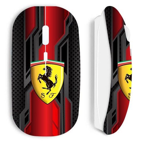 Souris blanc Sans Fil Logo Ferrari