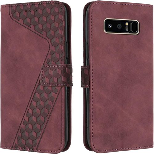 Kal-Coque Pour Samsung Galaxy Note 8, Etui Protection Housse Premium En Cuir Pu Portefeuille Étui Téléphone [Fermoir Magnétique] [Fentes Pour Cartes] Flip Case Pour Samsung Galaxy Note 8¿Rouge