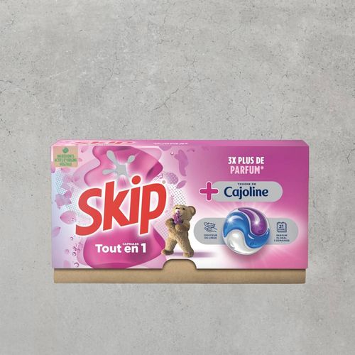Lessive capsules Skip 3 en 1 Touche de Cajoline - 36 Capsules