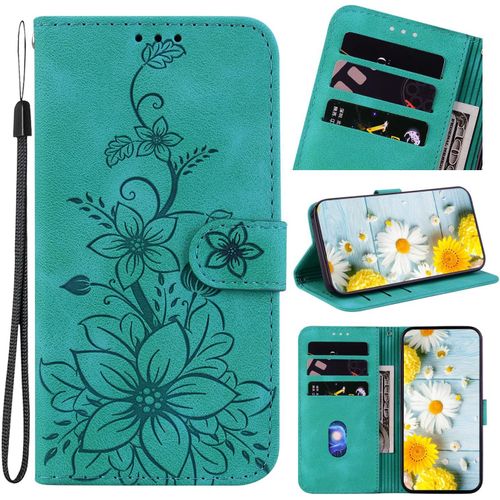 Kal-Coque Pour Iphone 16e 5g 2025 6.1 Pouces Housse En Cuir Avec Porte-Cartes Téléphone Portable Avec Support Etui À Rabat Magnétique Pour Iphone 16e 5g - Vert Lys
