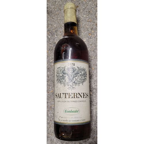 Rare : Bouteille De Sauternes Combastet 1978