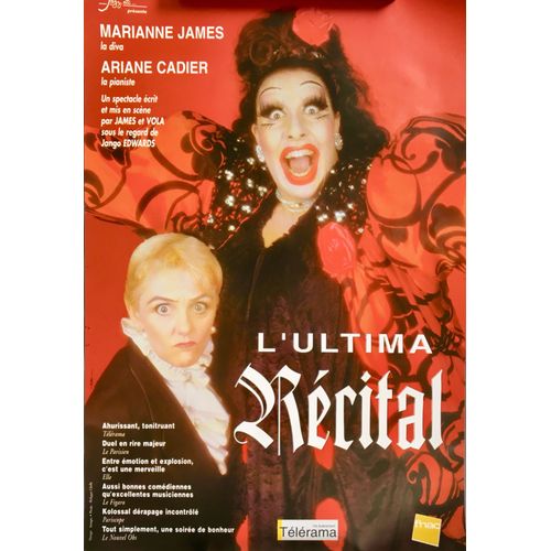 Affiche Originale 40x60 Cm Marianne James / Ariane Cadier "L'ultima Récital" - James Et Vola / Jango Edwards.