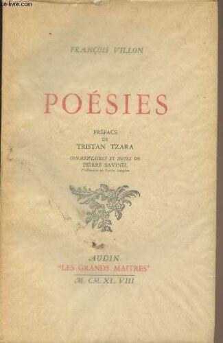 Poésies De François Villon
