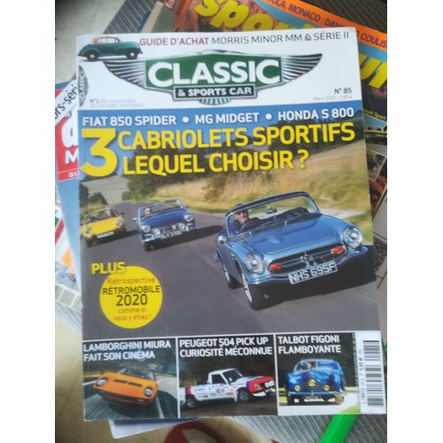 Classic Et Sports Car 85 De 2020 Fiat 850 Sport Spider,Mg Midget,Honda S800,Lamborghini P400 Miura,Bmw Alpina B9 3.5,B7s Turbo,B7 E24,Talbot Lago T26 Gs,Aston Martin Db6 Volante,Mercedes 280 Se 3.5,Ds