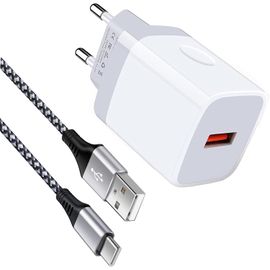 Lbgwp60-Chargeur Usb Rapide Quick Charge 3.0 18 W Avec Câble De Charge Usb C 1 M, Pr Usb Pour Samsung Galaxy S22/S21/S20/S10/S9/S8/A51/A52/Z Flip 3/Z Fold 3, Huawei