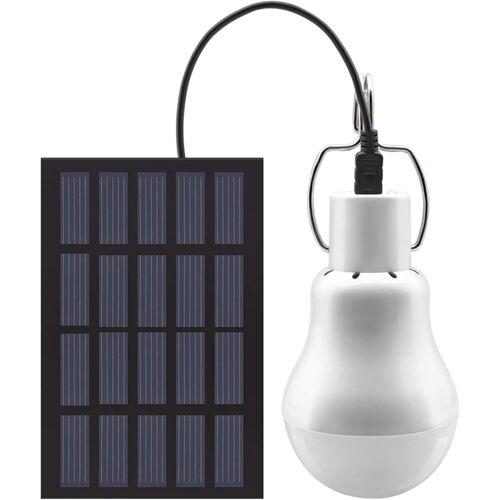 Lampe Solaire Portable À Ampoule Led À Énergie Solaire Avec Panneau Solaire Pour Jardin, Terrasse, Intérieur, Extérieur, Randonnée, Camping, Tente, Éclairage De Pêche [Classe Énergétique A+]