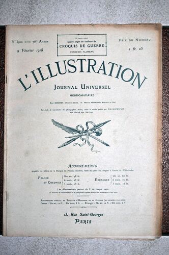L'illustration N° 3910 - 9 Février 1918 - Croquis De Guerre Par François Flameng ...