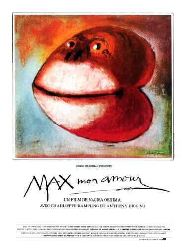 Max Mon Amour De Nagisa Oshima - 1986 - Charlotte Rampling - Anthony Higgins - Victoria Abril - Affiche De Cinéma Originale - 40 X 60 (André François)