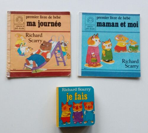 Richard Scarry - Je Fais Et 2 Premier Livre De Bébé : Ma Journée Et Maman Et Moi - Edition Chanteclerc 1982