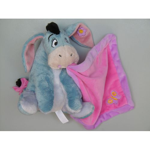 Doudou Bourriquet Peluche Mouchoir Rose Mauve Disney Nicotoy