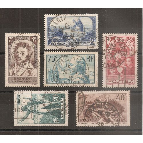 310 À 315 (1936) Série De Timbres Oblitérés (Cote 17,3e) (6377)