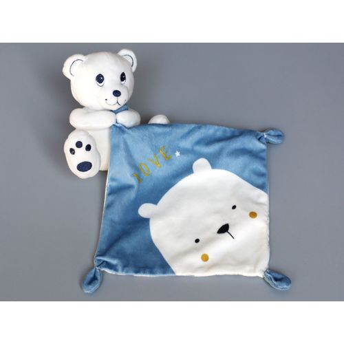 Doudou Ours Mouchoir Blanc Bleu Love Simba Toys