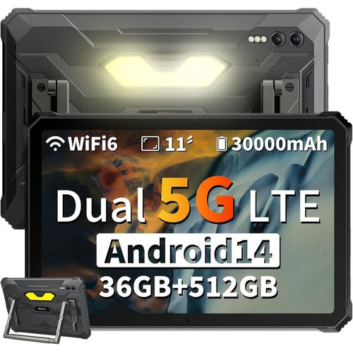 Blackview Active 10 Pro Tablette Tactile 11" 90Hz,Android 14,50MP+20MP,36+512Go/SD 2To,30000mAh(55W),Photo IA 400 lumens - Noir