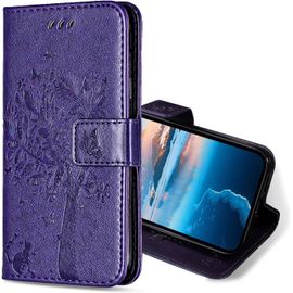 Kal-Coque Pour Iphone 13 Mini, Etui Protection Housse Premium En Cuir Pu, Antichoc Étui À Rabat Portefeuille Flip Case Pour Iphone 13 Mini (Violet)