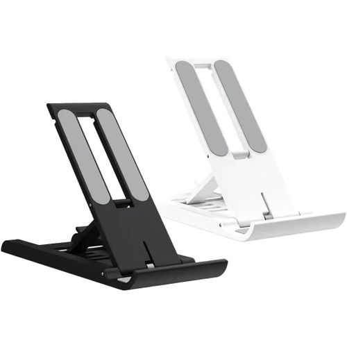 Lot De 2 Support De Téléphone Portable, Support De Téléphone Pliable, Noir Et Blanc, Pliable Pour Bureau Support De Voyage Portable Accessoires De Bureau Compatibles, Supports De Téléphone De Bureau
