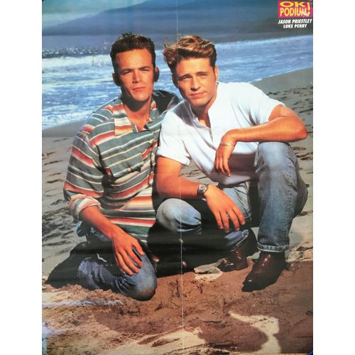 Poster Original Ok ! Podium 40x55 Cm Luke Perry & Jason Priestley - Série Tv "Beverly Hills 90210" - Vintage Années 90