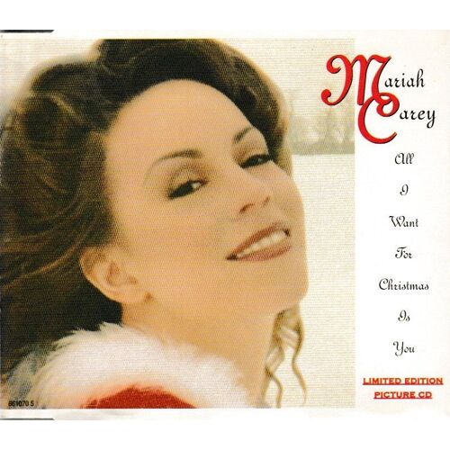 Mariah Carey All I Want For Christmas Is You (P) 1994 ®Columbia © ®Sony Music Entertainment Inc Made By ®Sony Music «1ère Version Limited Edition Picture Disc» Cd 3 Titres Boitier Crystal Slim Cd Rare