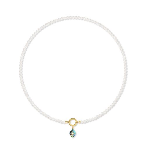Collier Vintage En Argent Sterling S925 Avec Chaîne De Perles Et Pendentif En Coquille D'ormeau