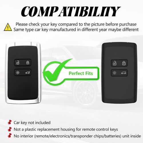 Coque Clé, Etui Cles Étui Clés Carte Adapté Pour Renault Scenic 4 Megane Talisman Koleos Kadjar Clio Captur Espace Zoe Dacia Duster, Couvre Clef Cache Cle Voiture Telécommande - Smart Key