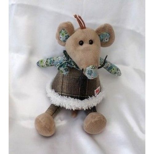 Doudou Peluche Souris Folky Friends Trudi Marron Fleurs