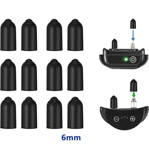 13mm - 6 Mm - Embouts En Caoutchouc Pour Chiens, Accessoires De Collier Anti Choc, Housses Conductrices En Silicone Remplaçables, Adaptés Aux Colliers'entraînement Anti Aboiement Ou Aux Chocs, 12 Pièces