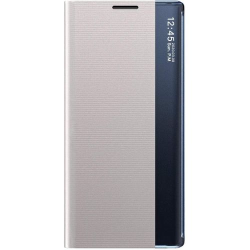 Coque Pour Samsung Galaxy Note 20 Ultra (5g / 4g), Prime Etui Housse A Rabat Avec Clear Afficher Fenetre, Elegant Flip Etui Case Cover Avec Support Pliable - Argent
